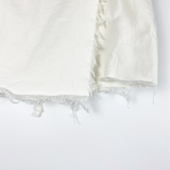 Superdown Kensington Denim Wrap Skirt White Mini Frayed Womens Size Small - Picture 12 of 13